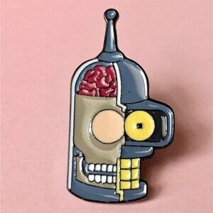 Futurama Bender Brain Skull Enamel pin